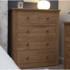 Torino Contemporary Oak WIDE 2 Over 3 Drawer Chest